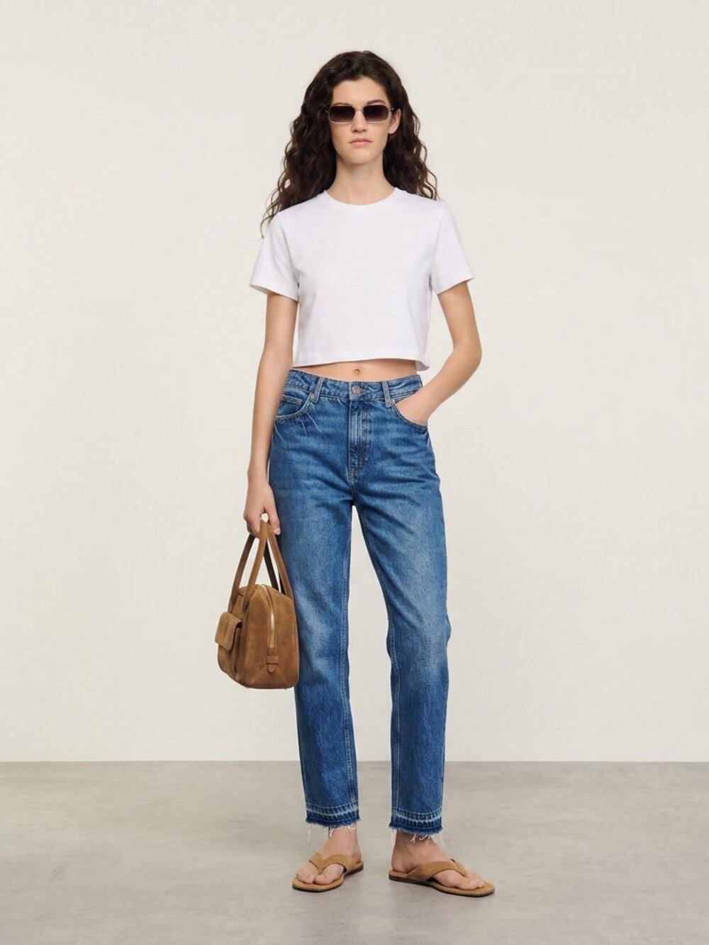 sandro High Waist Straight Leg 100% Cotton Jeans EU Size 38/US 6 - Picture 10 of 10